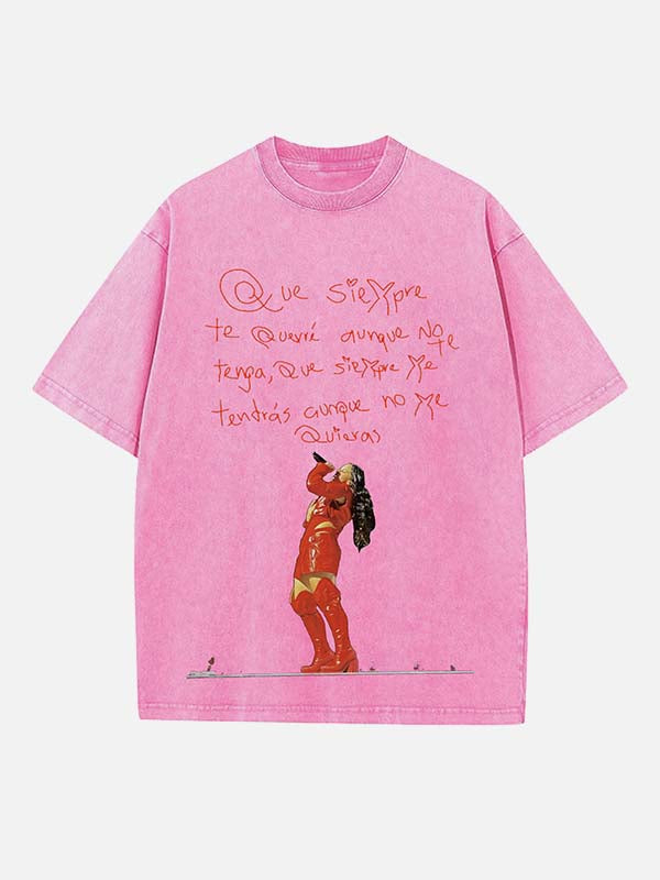 Rosalía Print Round Neck T-shirt