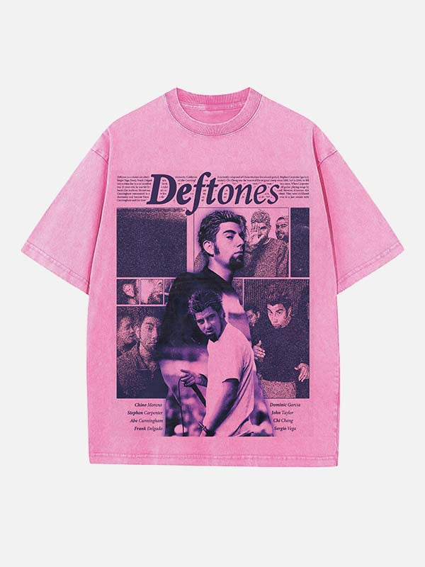Deftones Print Round Neck T-shirt