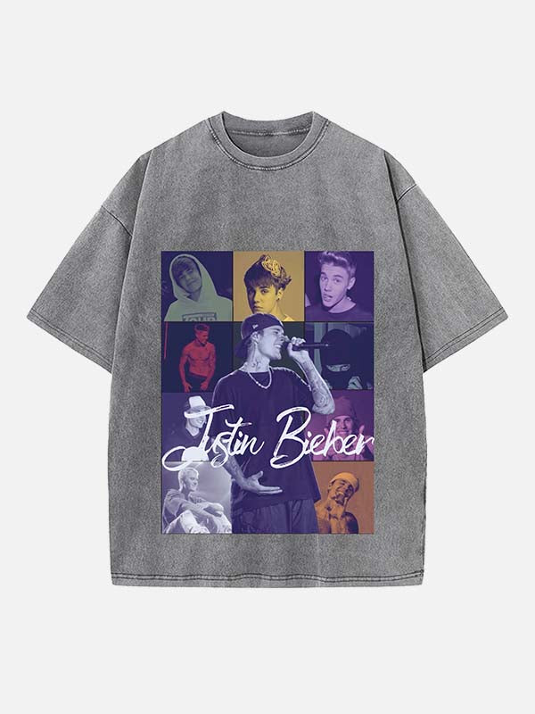 Justin Bieber Print Round Neck T-shirt