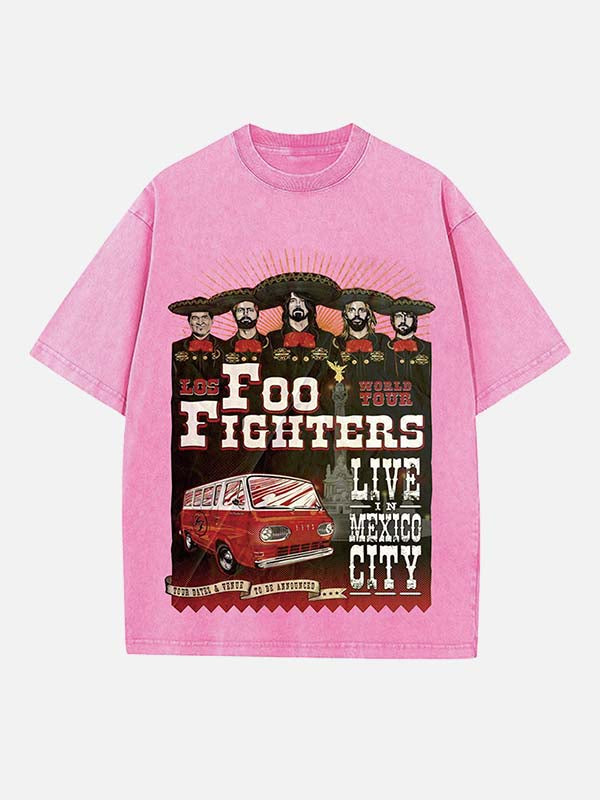 Foo Fighters Print Round Neck T-shirt