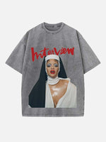 Rihanna Print Round Neck T-shirt