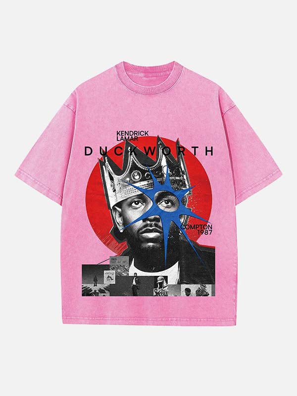 Kendrick Lamar Print Round Neck T-shirt