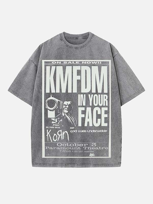 Korn Print Round Neck T-shirt