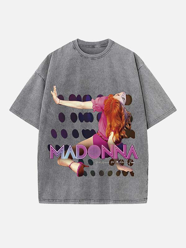 Madonna Print Round Neck T-shirt