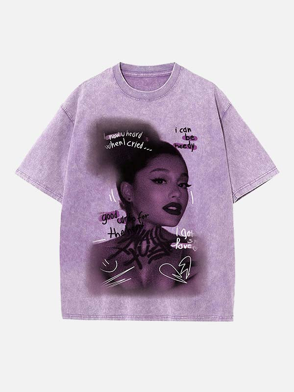 Ariana Grande Print Round Neck T-shirt