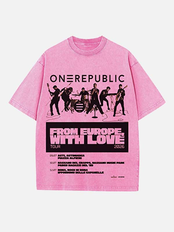 OneRepublic Print Round Neck T-shirt