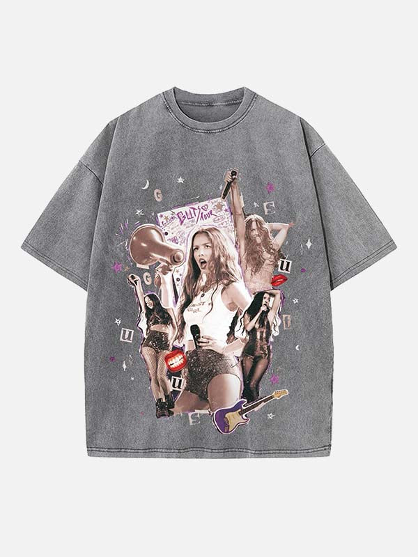 Olivia Rodrigo Print Round Neck T-shirt