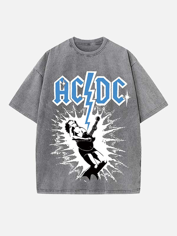 AC/DC Print Round Neck T-shirt