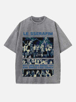 LE SSERAFIM Print Round Neck T-shirt
