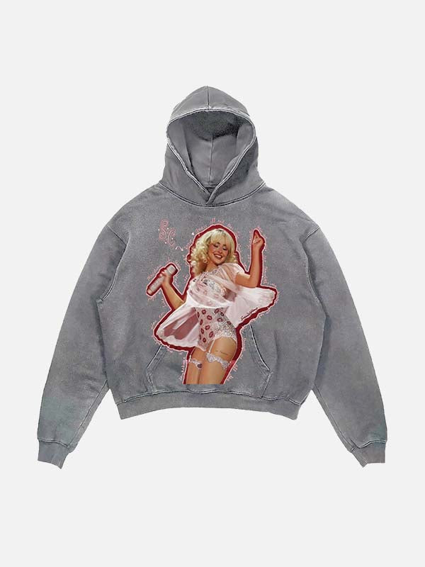 Sabrina Carpenter Print Slant Pockets Hoodie