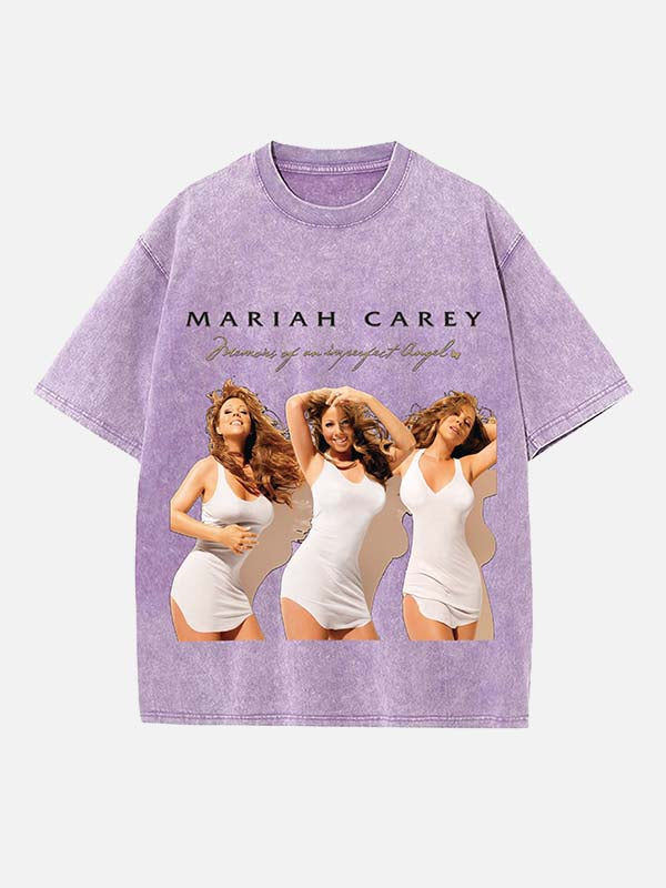 Mariah Carey Print Round Neck T-shirt