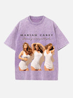 Mariah Carey Print Round Neck T-shirt