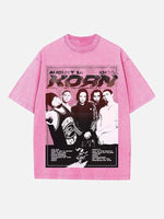 Korn Print Round Neck T-shirt