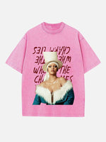 Rihanna Print Round Neck T-shirt