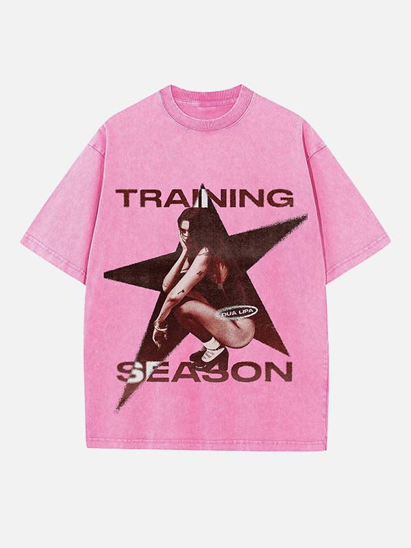 Dua Lipa Print Round Neck T-shirt