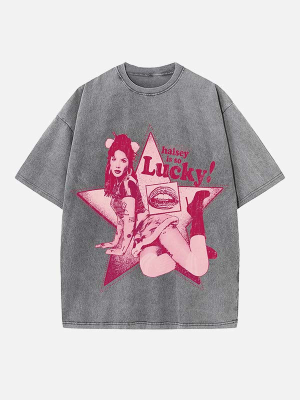 Halsey Print Round Neck T-shirt