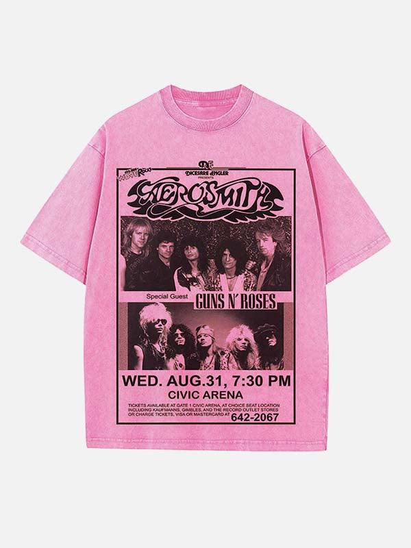 Aerosmith Print Round Neck T-shirt