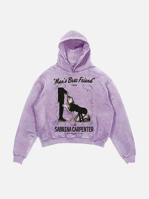 Sabrina Carpenter Print Slant Pockets Hoodie