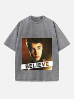 Justin Bieber Print Round Neck T-shirt