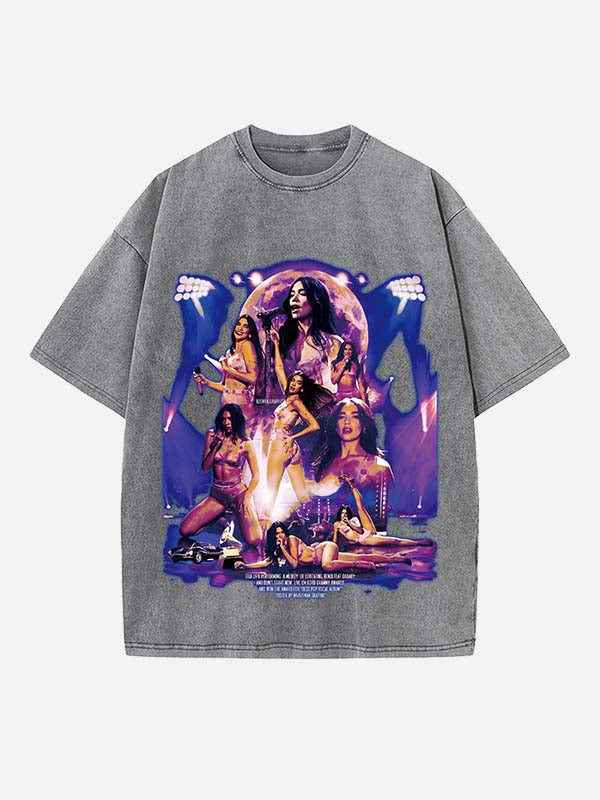 Dua Lipa Print Round Neck T-shirt