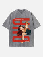 Dua Lipa Print Round Neck T-shirt