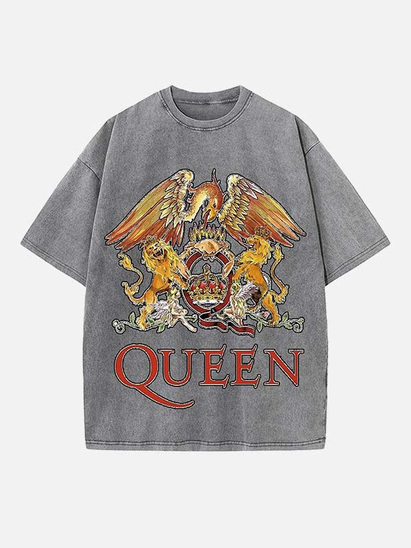 Queen Print Round Neck T-shirt