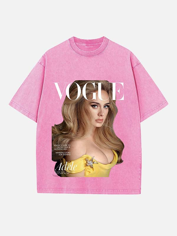 Adele Print Round Neck T-shirt