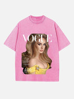 Adele Print Round Neck T-shirt