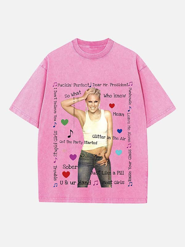P!nk Print Round Neck T-shirt