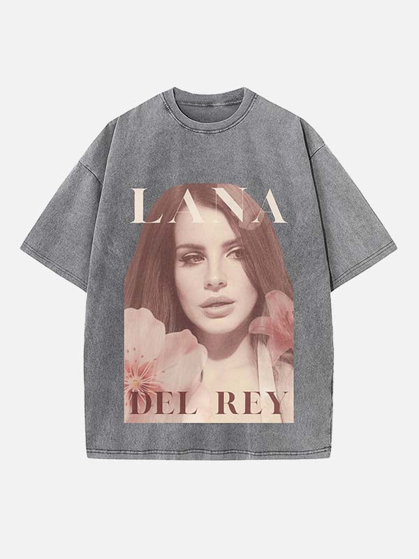 Lana Del Rey Print Round Neck T-shirt
