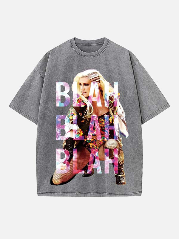 Kesha Print Round Neck T-shirt