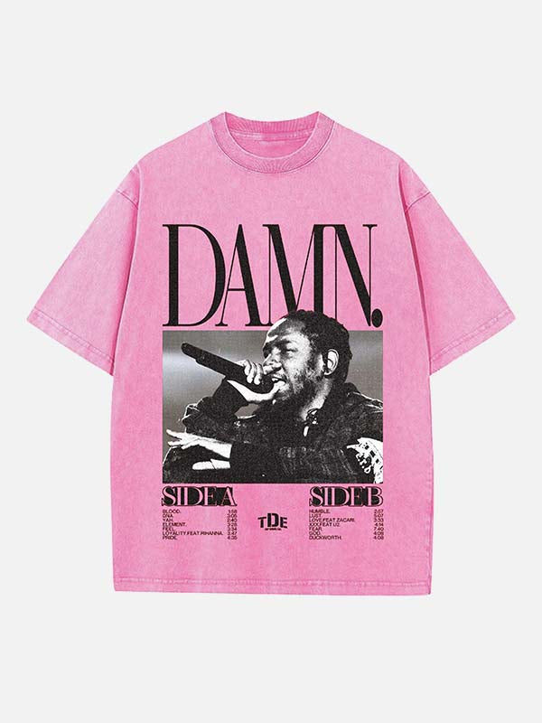 Kendrick Lamar Print Round Neck T-shirt