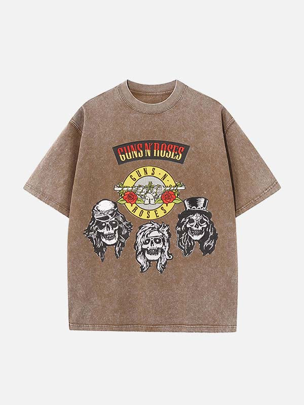 GUNS N' ROSES Print Round Neck T-shirt