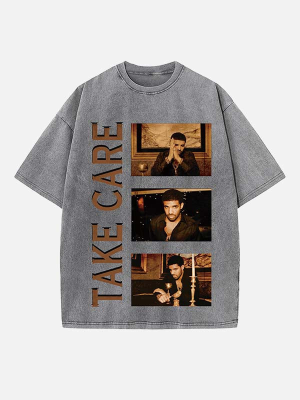 Drake Print Round Neck T-shirt