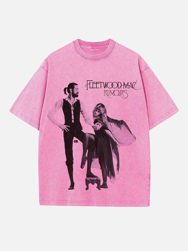 Fleetwood Mac Print Round Neck T-shirt