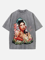 Kali Uchis Print Round Neck T-shirt