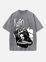 Korn Print Round Neck T-shirt