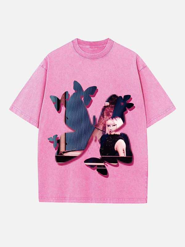 Nicki Minaj Print Round Neck T-shirt
