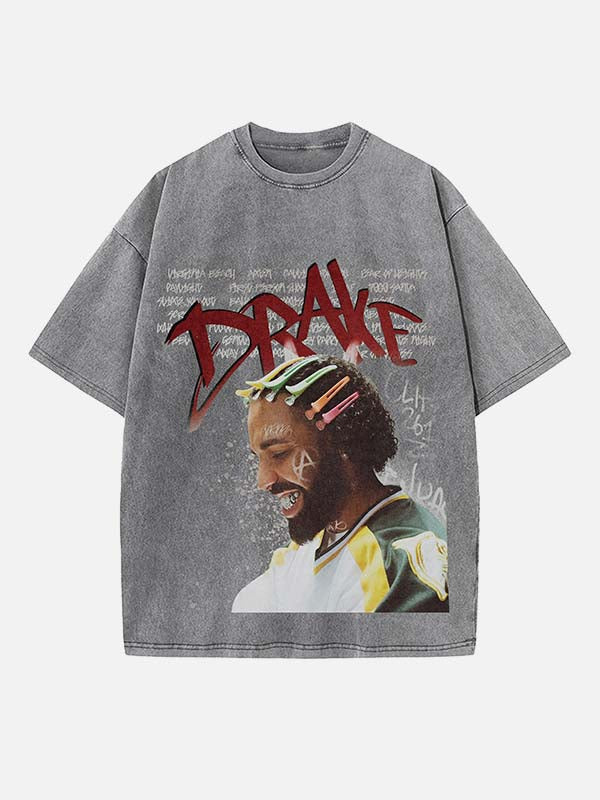 Drake Print Round Neck T-shirt