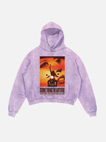 Miley Cyrus Print Slant Pockets Hoodie