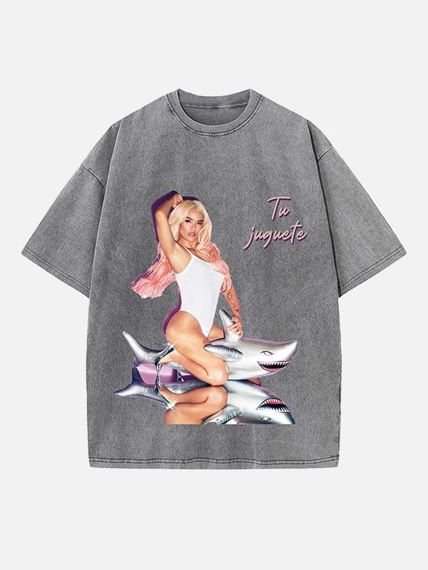 Karol G Print Round Neck T-shirt