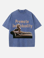 Rihanna Print Round Neck T-shirt