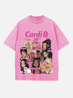 Cardi B Print Round Neck T-shirt