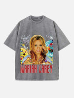 Mariah Carey Print Round Neck T-shirt
