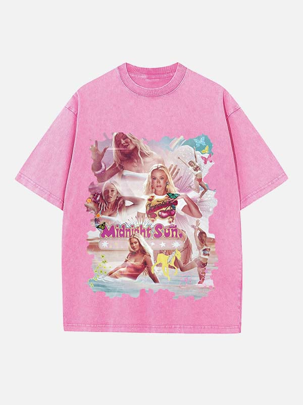 Zara Larsson Print Round Neck T-shirt