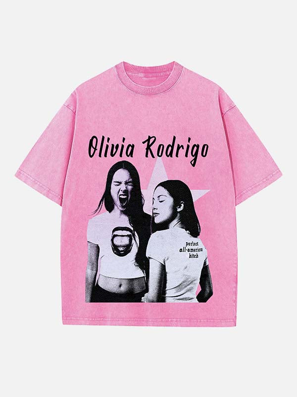 Olivia Rodrigo Print Round Neck T-shirt
