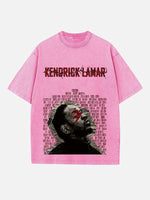 Kendrick Lamar Print Round Neck T-shirt