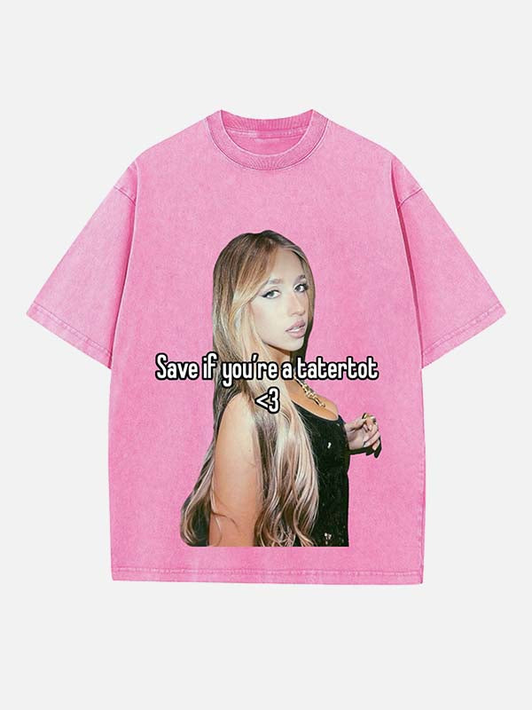 Tate McRae Print Round Neck T-shirt