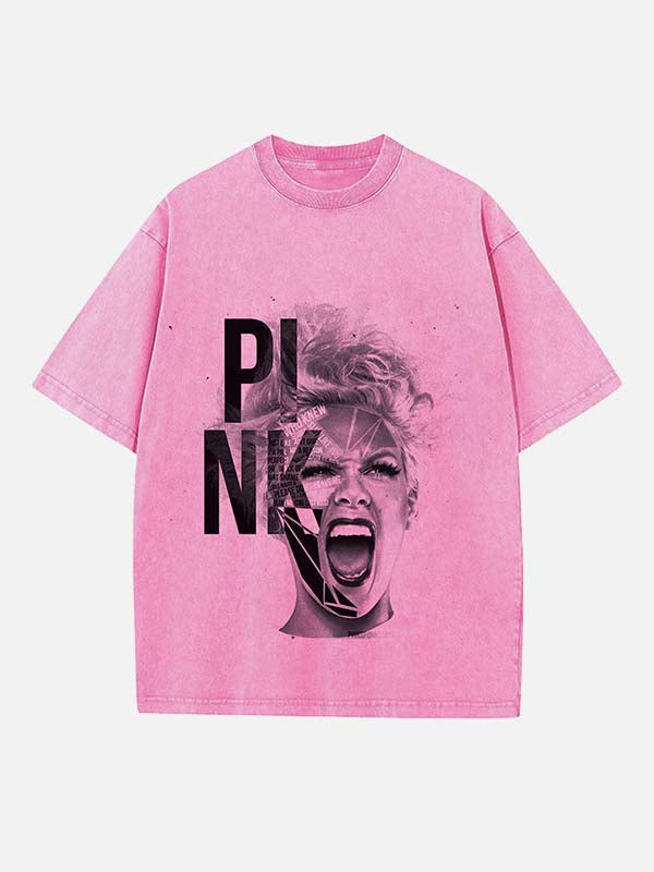 P!nk Print Round Neck T-shirt