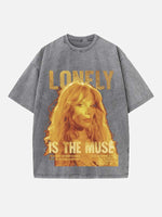 Halsey Print Round Neck T-shirt